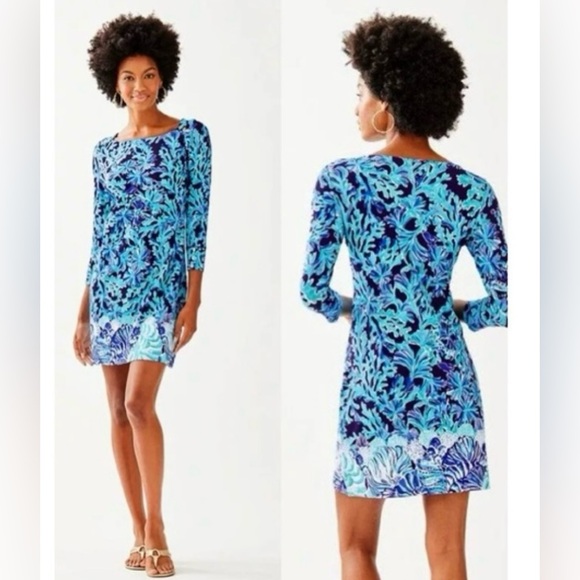 Lilly Pulitzer UPF 50+ Sophie Dress Bright Navy, Sz S - Picture 2 of 13